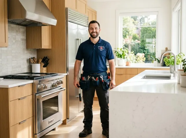 Appliance Repair Hero technician in a Albuquerque, NM kitchen after an appliance repair